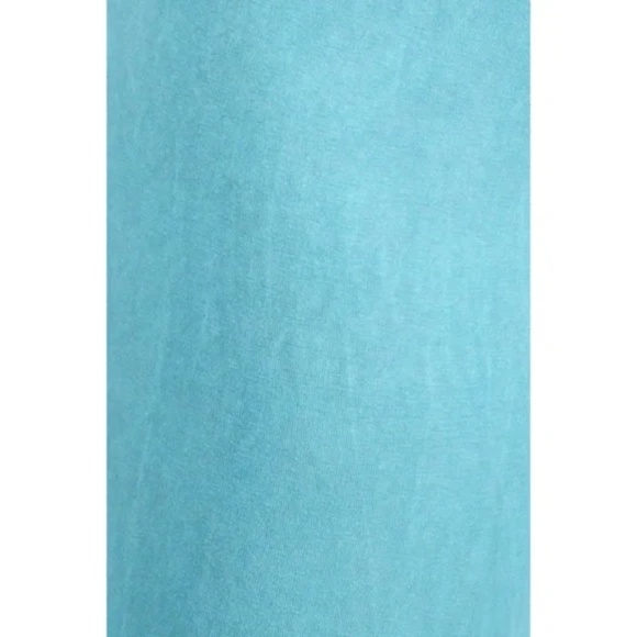 Bright Aqua Blue Boho Mineral Wash Stretch Flared Bell Bottom Casual Pants - Picture 5 of 6